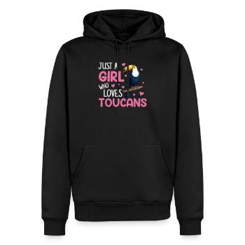 Just a girl who loves toucan, toucan - Männer Premium Bio Hoodie - Schwarz - Vorne - Nico (187cm)