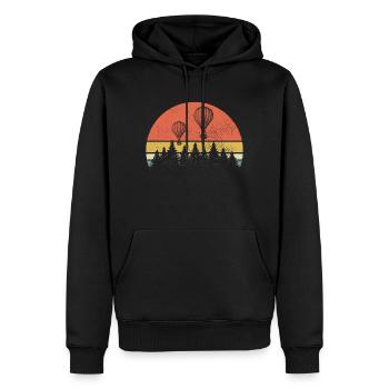 Ballons de vol vintage Montgolfière - Sweat à capuche Premium bio Homme - noir - Devant - Nico (187cm)