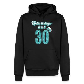30. Geburtstag 30 Jahre 30er Geburtstagskind - Männer Premium Bio Hoodie - Schwarz - Vorne - Nico (187cm)
