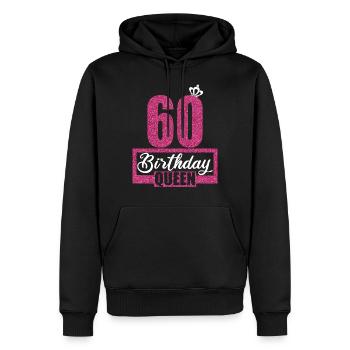 60e anniversaire 60 ans 60 Birthday Queen - Sweat à capuche Premium bio Homme - noir - Devant - Nico (187cm)