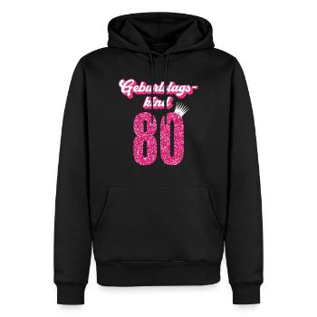 80. Geburtstag 80 Jahre 80er Geburtstagskind - Männer Premium Bio Hoodie - Schwarz - Vorne - Nico (187cm)