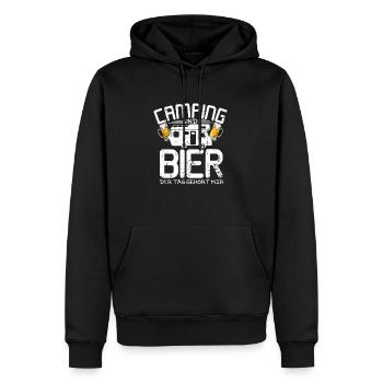 Camping Bier Spruch - Männer Premium Bio Hoodie - Schwarz - Vorne - Nico (187cm)