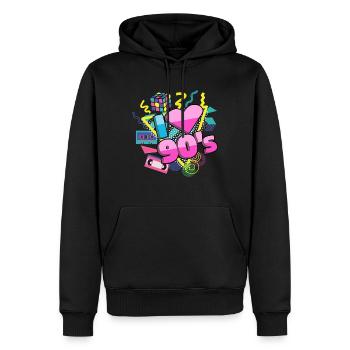 I love 90's Retro 90s Années 90 Devise - Sweat à capuche Premium bio Homme - noir - Devant - Nico (187cm)