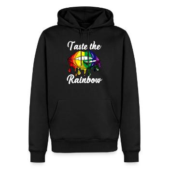 Gay Pride - Sweat à capuche Premium bio Homme - noir - Devant - Nico (187cm)