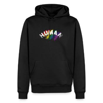 Queer - Männer Premium Bio Hoodie - Schwarz - Vorne - Nico (187cm)