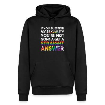 LGBTQ+ - Sweat à capuche Premium bio Homme - noir - Devant - Nico (187cm)