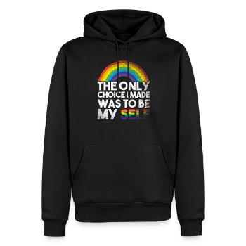 LGBTQ - Sweat à capuche Premium bio Homme - noir - Devant - Nico (187cm)