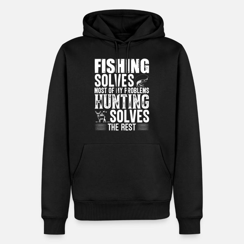 Fischen Jagd - Männer Premium Bio Hoodie - Schwarz