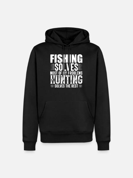 Pêche Chasse - Sweat à capuche Premium bio Homme - noir