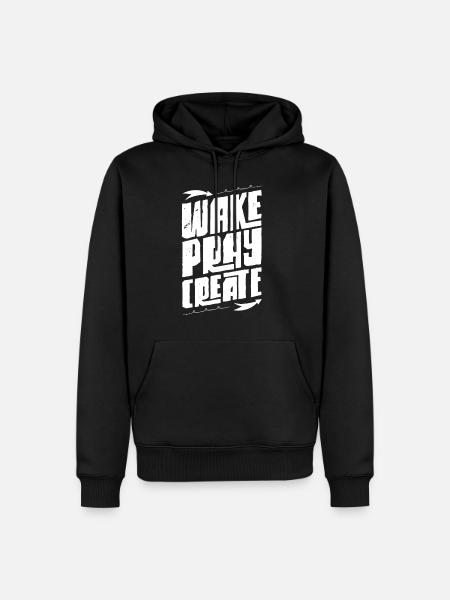 Awake pray creator - Men’s Premium Organic Hoodie - black