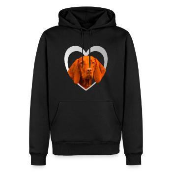I Love my Vizsla - Herz Hund - Vizsla - Männer Premium Bio Hoodie - Schwarz - Vorne - Nico (187cm)