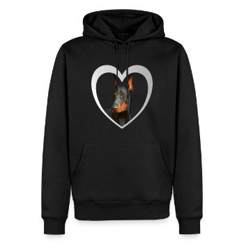 Dobermann - Dobermann Hund - Männer Premium Bio Hoodie - Schwarz - Vorne - Nico (187cm)