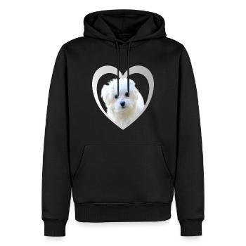 I Love my Malteser - Herz - Malteser - Männer Premium Bio Hoodie - Schwarz - Vorne - Nico (187cm)