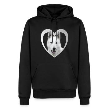 Weißer Schäferhund - Weisser Schäferhund Herz - Männer Premium Bio Hoodie - Schwarz - Vorne - Nico (187cm)
