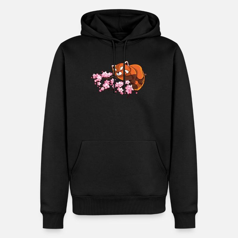 Mignon Red Panda Japonais Cerisier - Sweat à capuche Premium bio Homme - noir