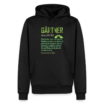 Gärtner Lustige Definition - Garten & Gartenarbeit - Männer Premium Bio Hoodie - Schwarz - Vorne - Nico (187cm)