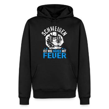 WIG Schweißer Schweißfachmann Schlossermeister - Männer Premium Bio Hoodie - Schwarz - Vorne - Nico (187cm)