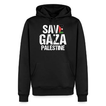 Salva Gaza Libertà per Palestina Palestina - Felpa con cappuccio ecologica premium da uomo - nero - Fronte - Nico (187cm)