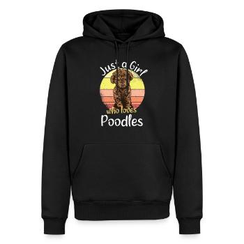 Caniche Poodle Dog Chien Amateur de chien Cadeau - Sweat à capuche Premium bio Homme - noir - Devant - Nico (187cm)