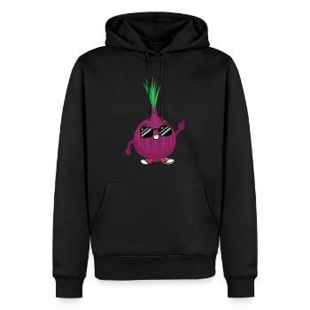 Oignon cool - Sweat à capuche Premium bio Homme - noir - Devant - Nico (187cm)