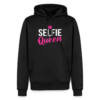 C’est mon selfie Queen Drôle De Selfie Tag - Sweat à capuche Premium bio Homme - noir - Devant - Nico (187cm)