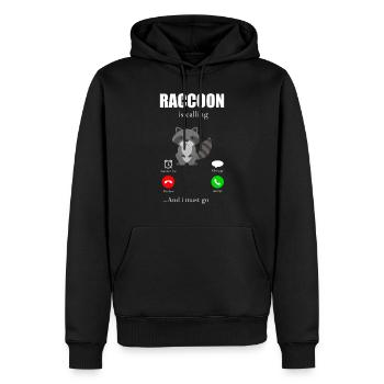 Waschbär Racoon Tier Geschenk Frettchen Marder - Männer Premium Bio Hoodie - Schwarz - Vorne - Nico (187cm)