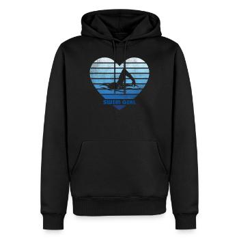 Nageur natation fille - Sweat à capuche Premium bio Homme - noir - Devant - Nico (187cm)