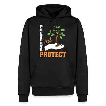 Réserve et protection de la nature - Sweat à capuche Premium bio Homme - noir - Devant - Nico (187cm)