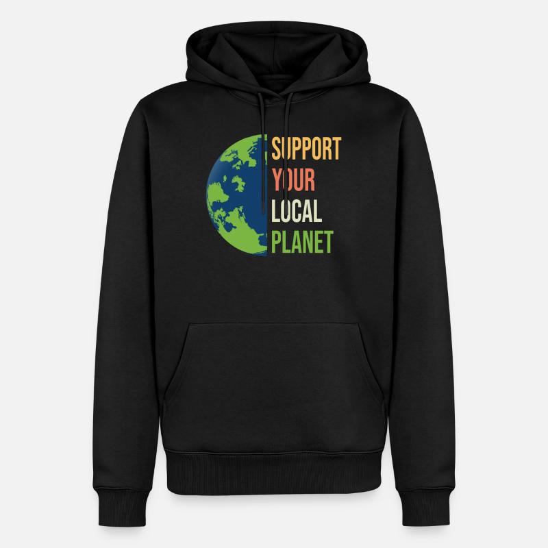 Support your local Planet Naturschutz - Männer Premium Bio Hoodie - Schwarz