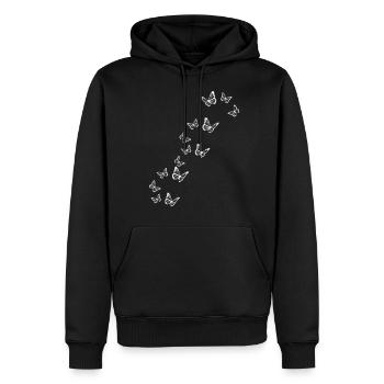 Papillon - Sweat à capuche Premium bio Homme - noir - Devant - Nico (187cm)