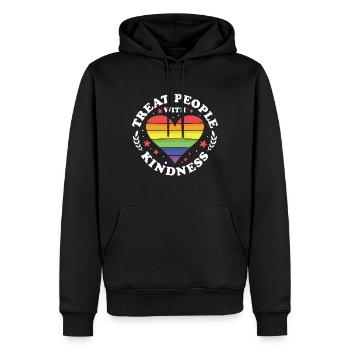 LGBT Schwul Gay Pride CSD Lesbe Homosexuell Lesbe - Männer Premium Bio Hoodie - Schwarz - Vorne - Nico (187cm)