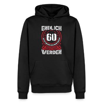60 Geschenk Erwachsen Werden 60. Geburtstag Mann - Männer Premium Bio Hoodie - Schwarz - Vorne - Nico (187cm)