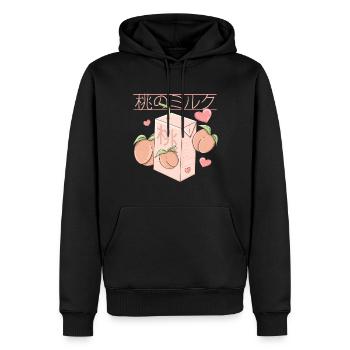 Japanischer Pfirsich Saft retro Anime Design - Männer Premium Bio Hoodie - Schwarz - Vorne - Nico (187cm)