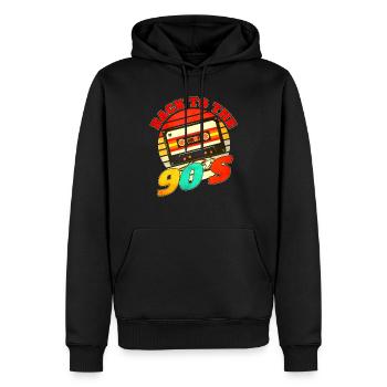 Back to the 90s 90er Jahre Neunziger Retro Motiv - Männer Premium Bio Hoodie - Schwarz - Vorne - Nico (187cm)