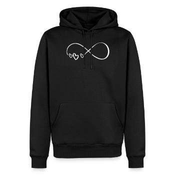 Cœur Amour Infinité - Sweat à capuche Premium bio Homme - noir - Devant - Nico (187cm)
