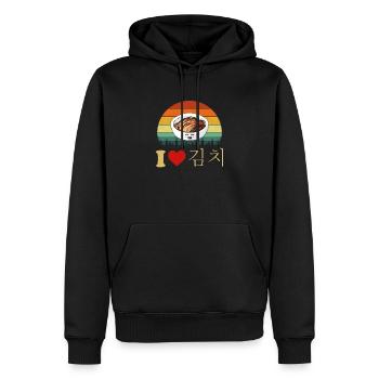 Ich liebe Kimchi, koreanisches Essen - Männer Premium Bio Hoodie - Schwarz - Vorne - Nico (187cm)