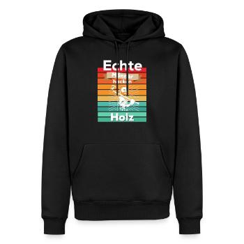 Echte Männer hacken Holz - Männer Premium Bio Hoodie - Schwarz - Vorne - Nico (187cm)