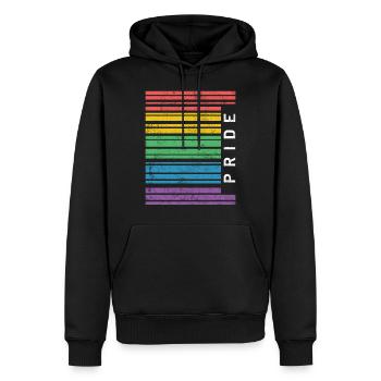 Gay Pride CSD Arc-en-ciel LGBT - Sweat à capuche Premium bio Homme - noir - Devant - Nico (187cm)
