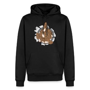 morille champignon chasseur champignons mycologie champignon - Sweat à capuche Premium bio Homme - noir - Devant - Nico (187cm)