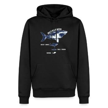 Requin requin de requin de megalodon requin blanc plongeur - Sweat à capuche Premium bio Homme - noir - Devant - Nico (187cm)