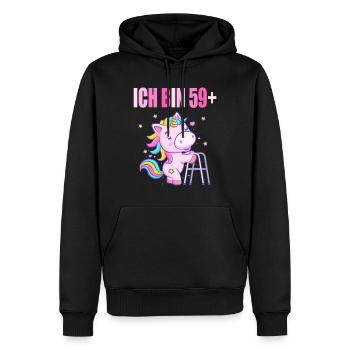 60 Jahre Einhorn ich bin 59+ 60. Geburtstag - Männer Premium Bio Hoodie - Schwarz - Vorne - Nico (187cm)