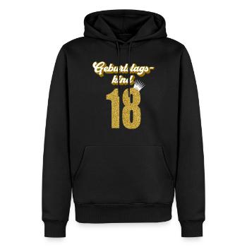 18. Geburtstag 18 Jahre 18er Geburtstagskind - Männer Premium Bio Hoodie - Schwarz - Vorne - Nico (187cm)