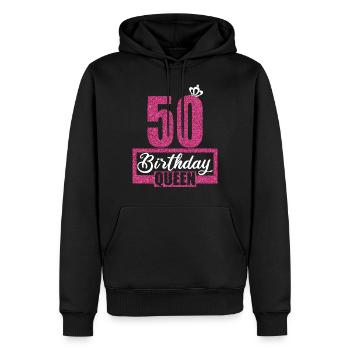 50e anniversaire 50 ans 50 années 50 Birthday Queen - Sweat à capuche Premium bio Homme - noir - Devant - Nico (187cm)