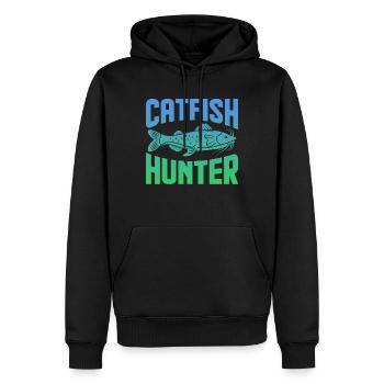 Wels Chasseurs amusant jeu de mots Wels Meme Wels Jour - Sweat à capuche Premium bio Homme - noir - Devant - Nico (187cm)