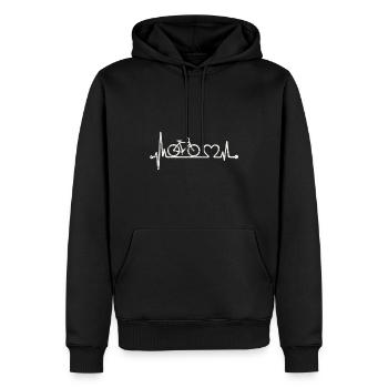 Vélo de battement de coeur - Sweat à capuche Premium bio Homme - noir - Devant - Nico (187cm)