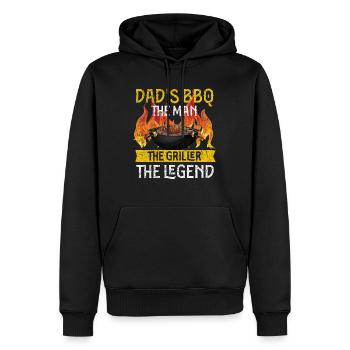 Smoker Dad's BBQ The Man The - Men’s Premium Organic Hoodie - black - Front - Nico (187cm)