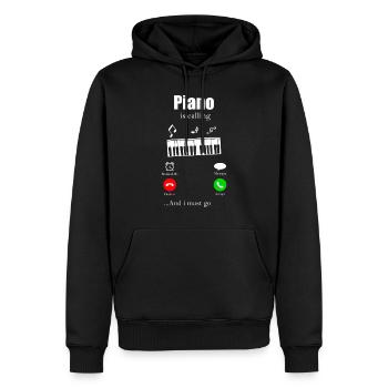 Piano Piano Musique cadeau aile piano numérique - Sweat à capuche Premium bio Homme - noir - Devant - Nico (187cm)