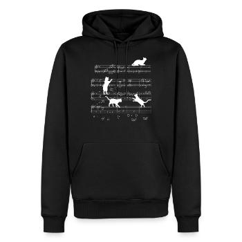 Katze Musik Katzen Geschenk - Männer Premium Bio Hoodie - Schwarz - Vorne - Nico (187cm)