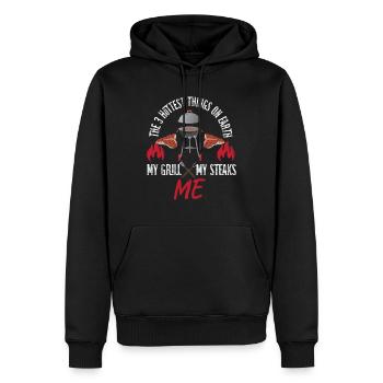 BBQ Smoker The 3 Hottest Things My - Men’s Premium Organic Hoodie - black - Front - Nico (187cm)