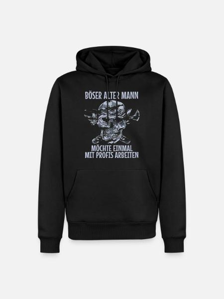 Totenkopf Camouflage Mechaniker Techniker Opa - Männer Premium Bio Hoodie - Schwarz